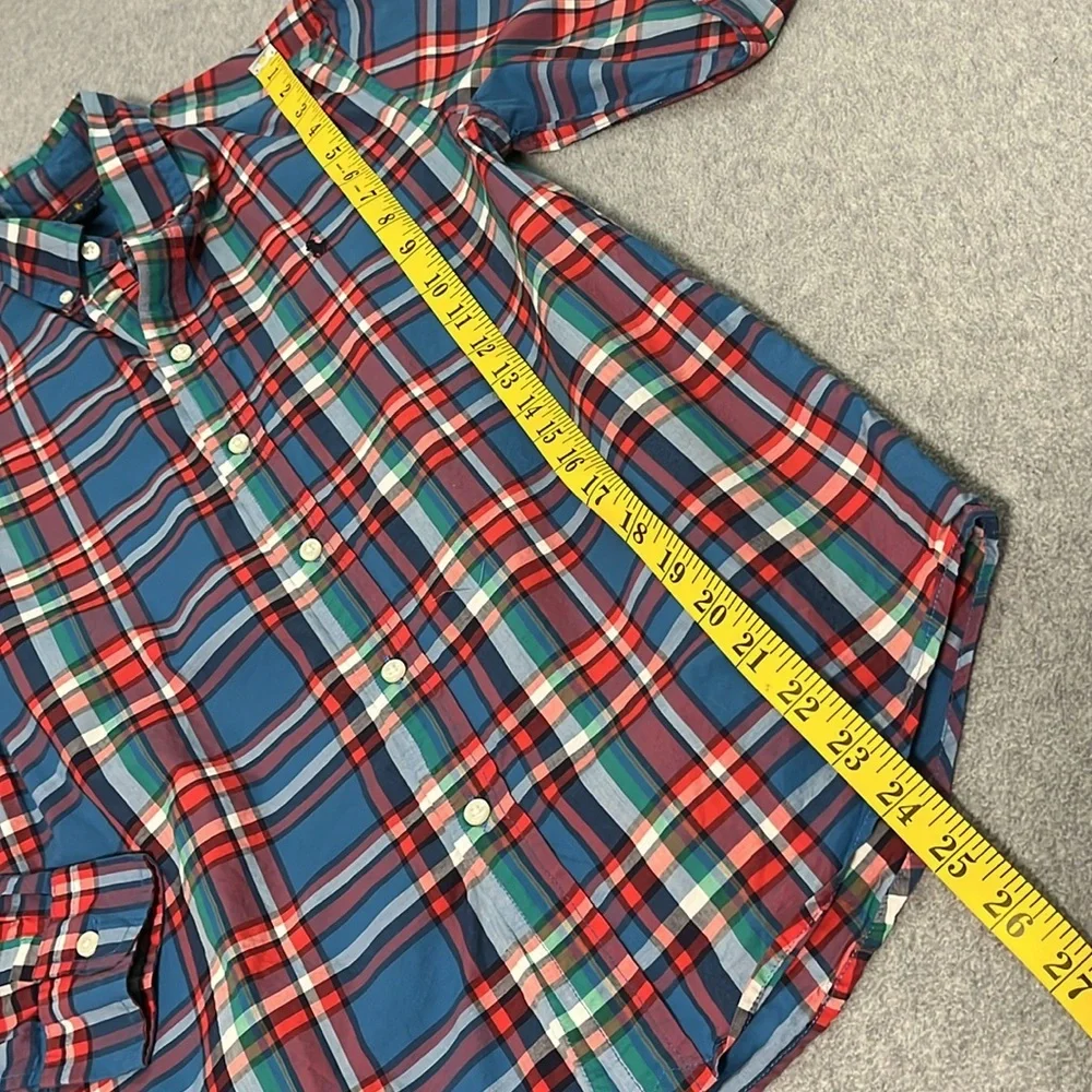 Ralph Lauren Boys Button Shirt Large Plaid Cotton Longsleeve